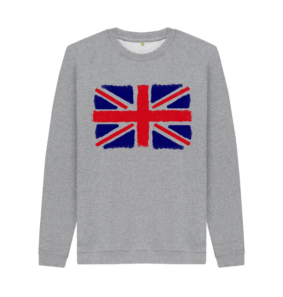 Light Heather Union Jack Men's Crew Neck Sweater