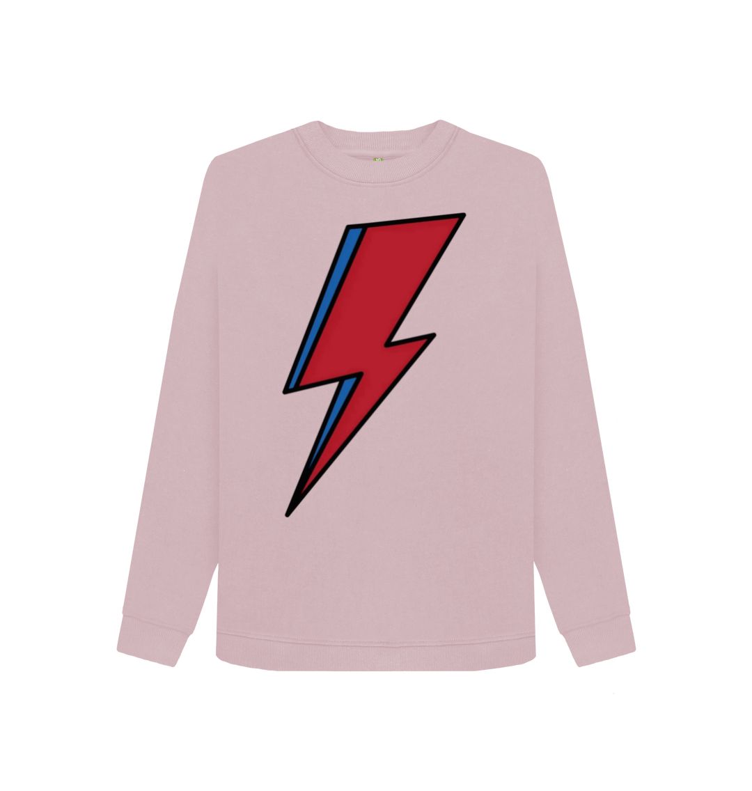 Mauve Lightning Bolt Women's Crewneck Sweater