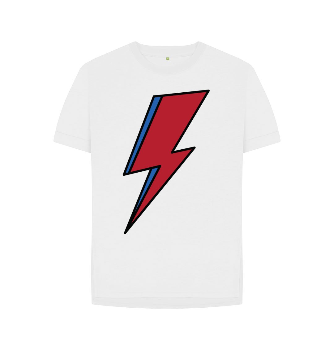 White Lightning Bolt Women's Relaxed Fit Tee