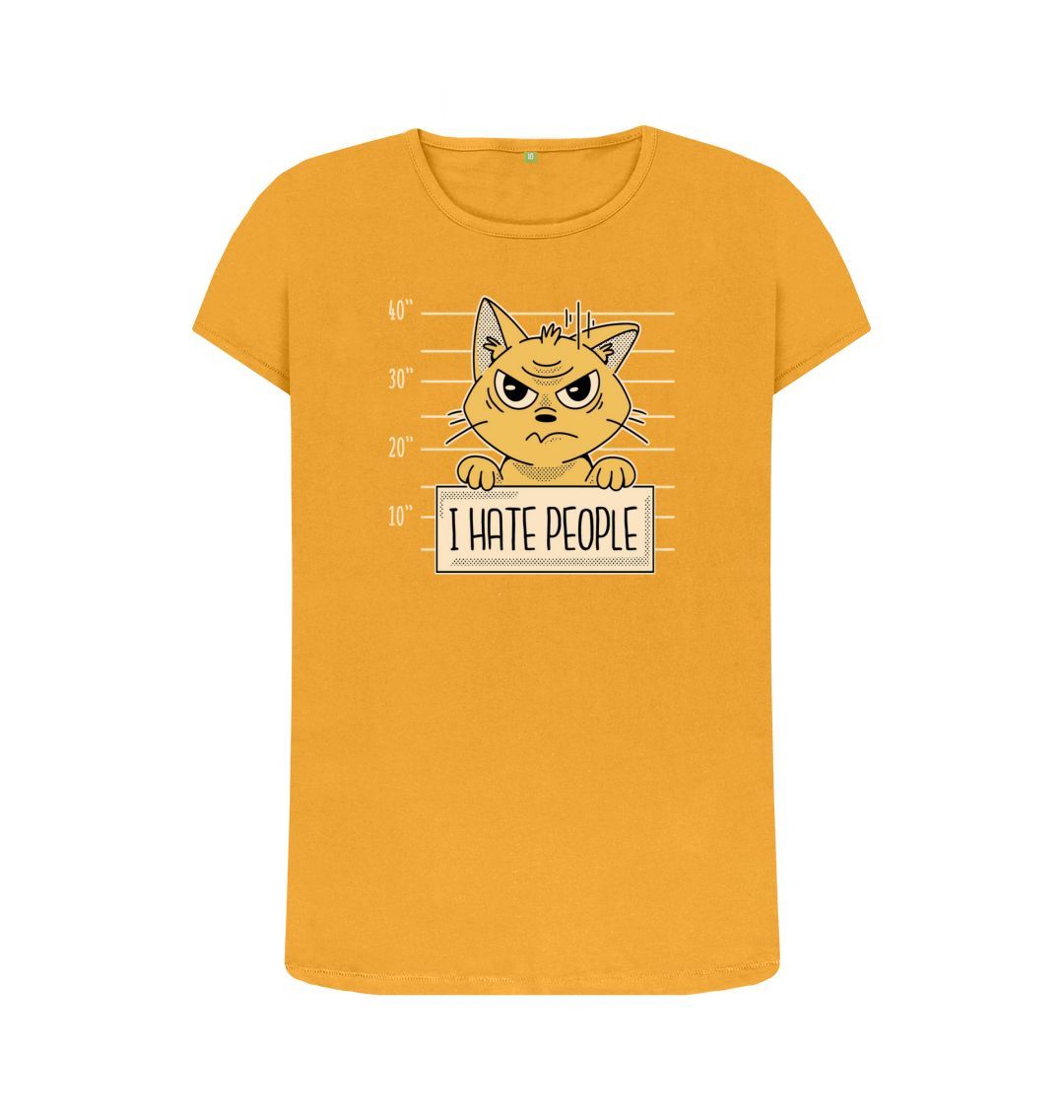 Mustard I Hate People Women's Crew Neck T-Shirt