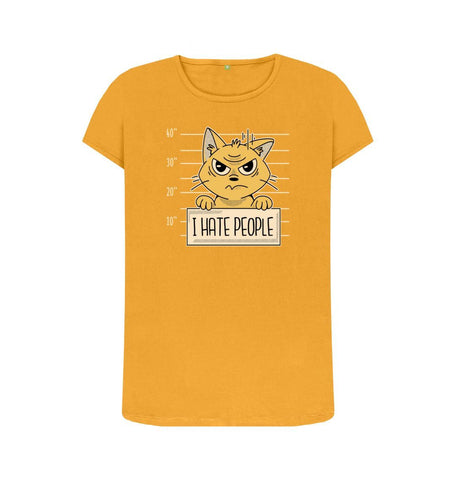 Mustard I Hate People Women's Crew Neck T-Shirt