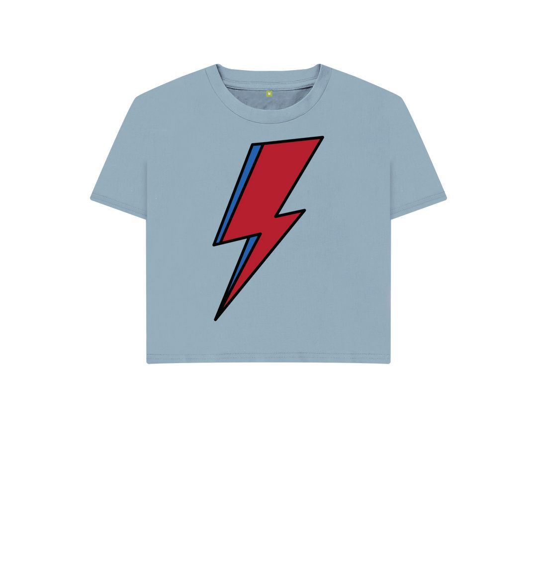 Stone Blue Lightning Bolt Women's Boxy Tee