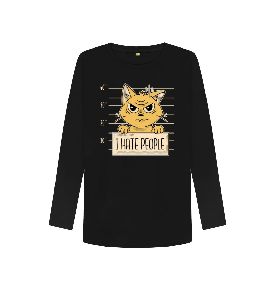 Black I Hate People Women's Long Sleeve T-Shirt