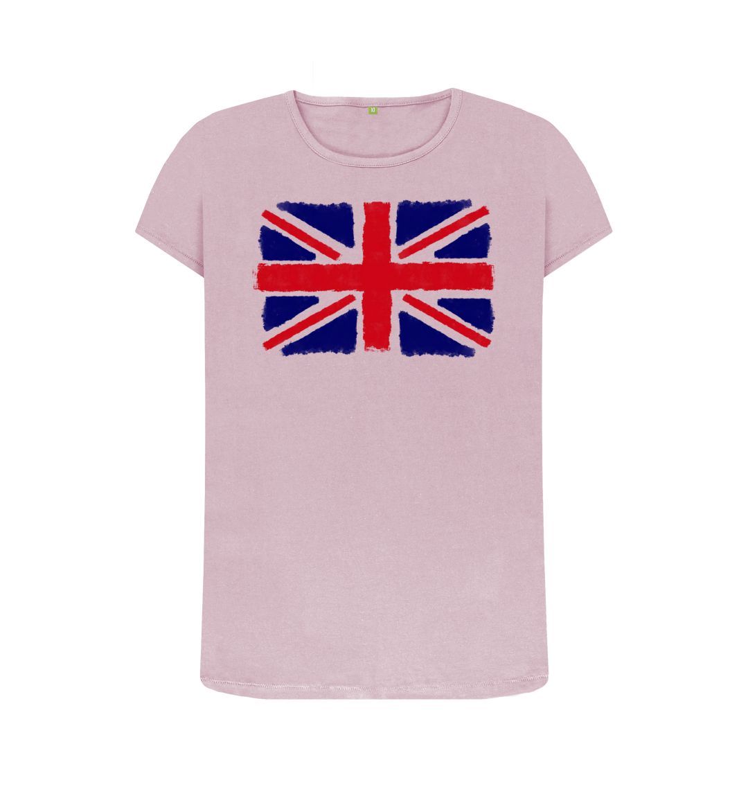 Mauve Union Jack Women's Crew Neck T-Shirt