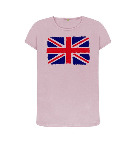 Mauve Union Jack Women's Crew Neck T-Shirt