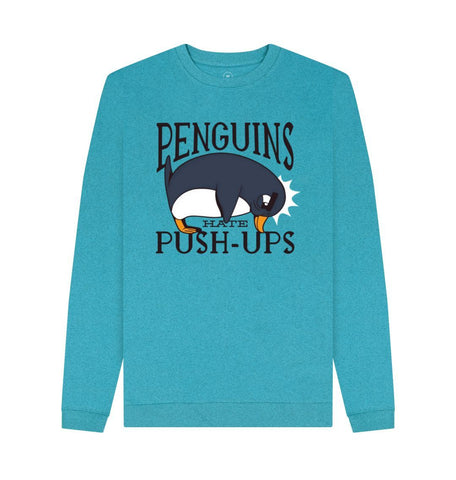 Ocean Blue Penguins Hate Push-Ups Men's Remill Sweater