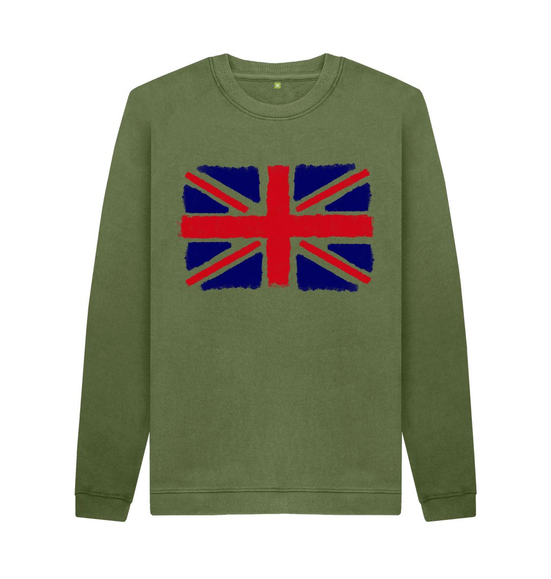 Khaki Union Jack Men's Crew Neck Sweater