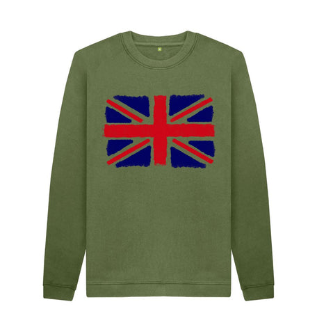 Khaki Union Jack Men's Crew Neck Sweater