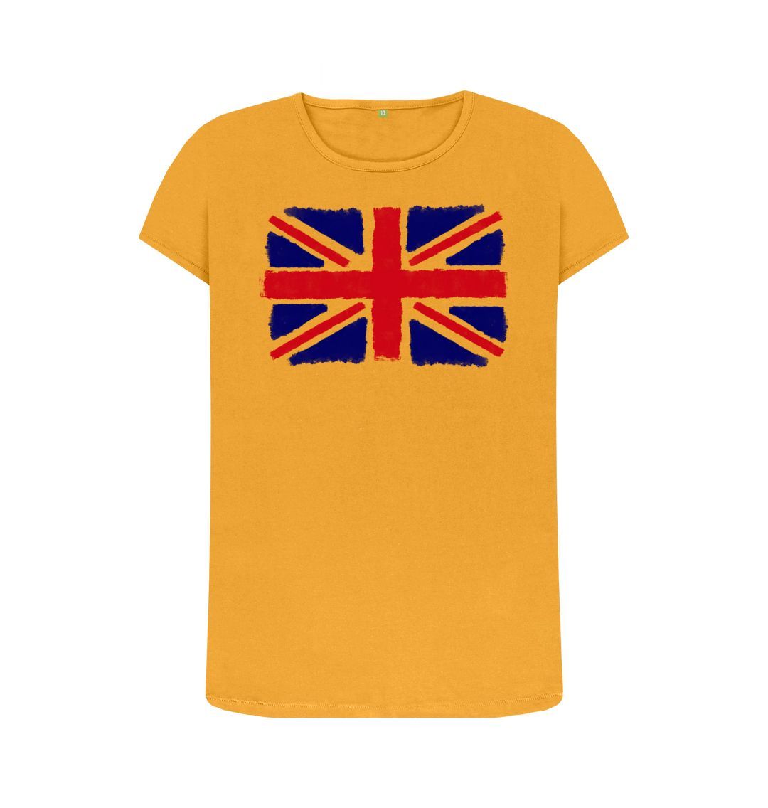 Mustard Union Jack Women's Crew Neck T-Shirt