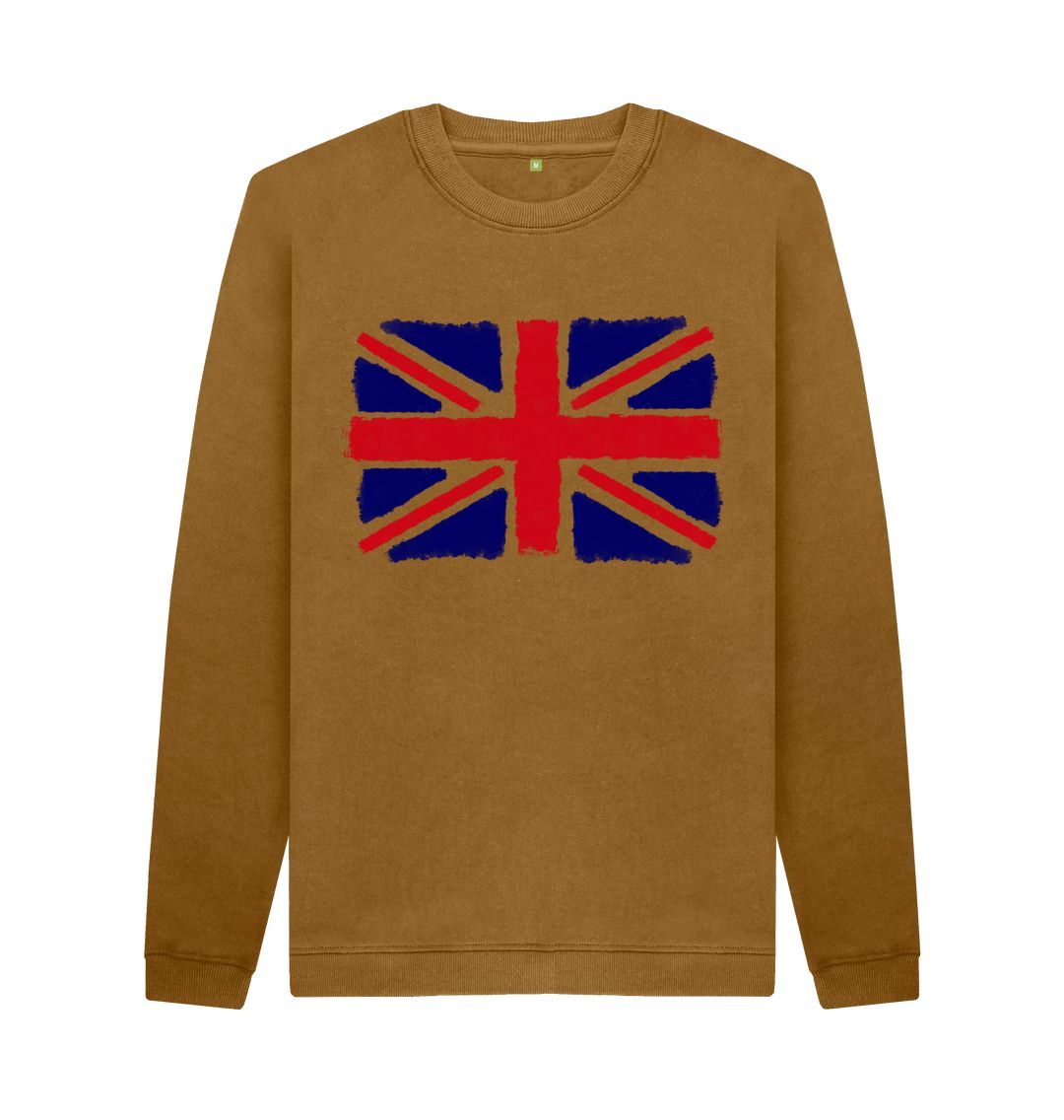 Brown Union Jack Men's Crew Neck Sweater