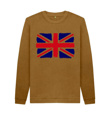 Brown Union Jack Men's Crew Neck Sweater