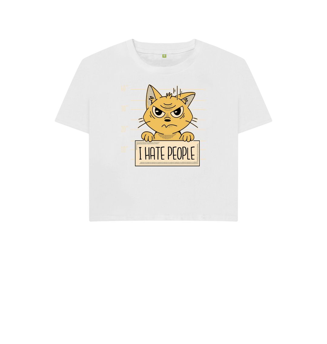 White I Hate People Women's Boxy Tee