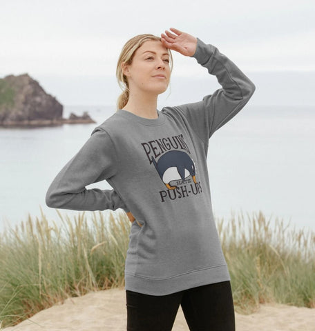 Penguins Hate Push-Ups Women's Crewneck Sweater