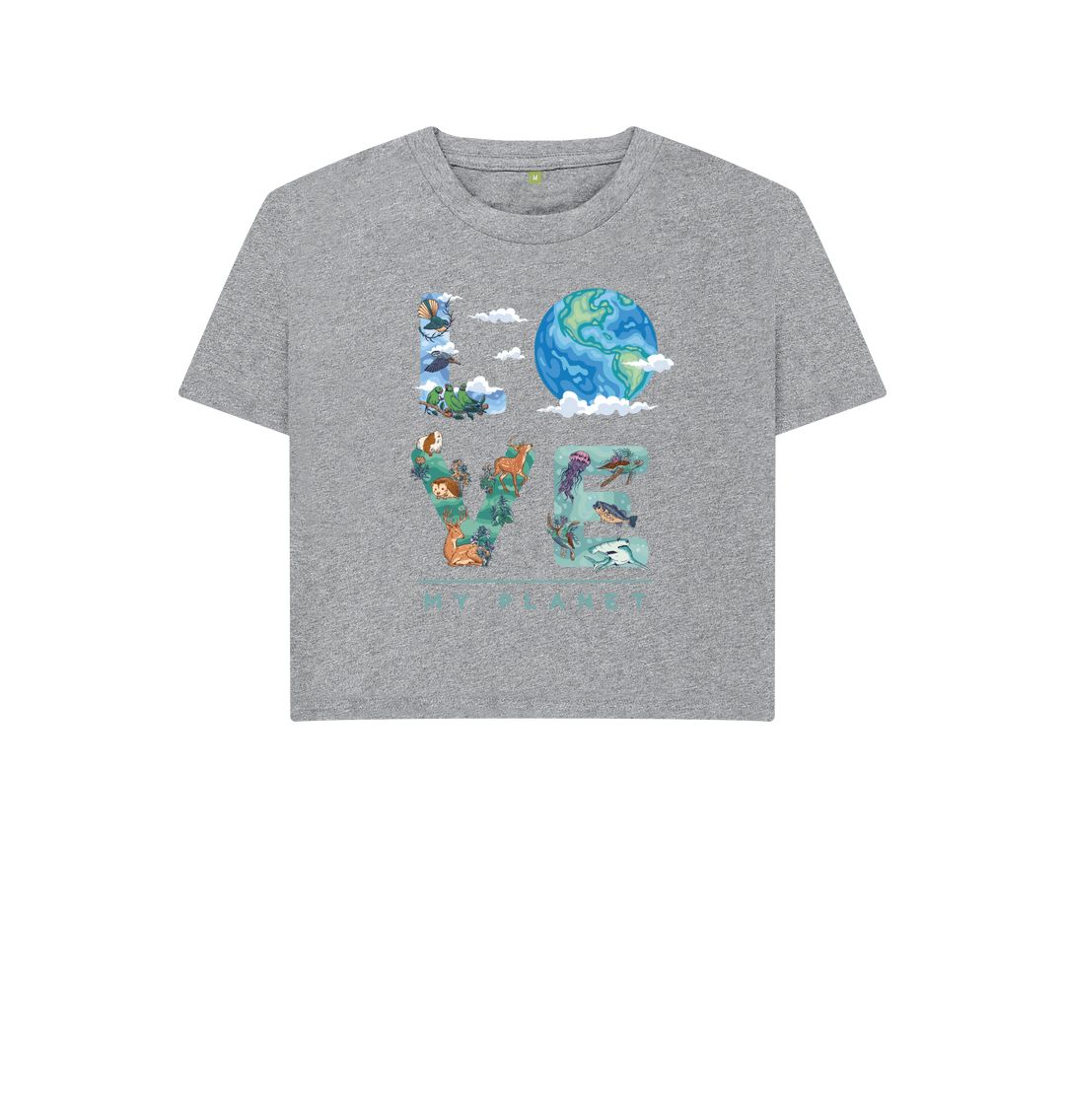 Athletic Grey Love My Planet Women's Boxy Tee
