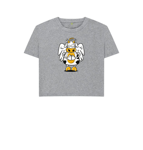 Athletic Grey Angelic Cow Women's Boxy Tee