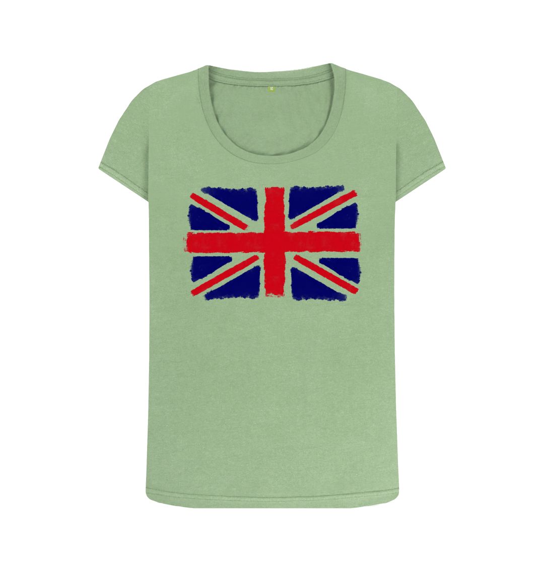 Sage Union Jack Women's Scoop Neck T-Shirt