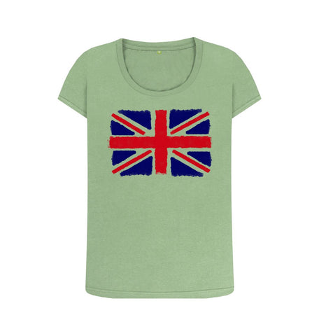 Sage Union Jack Women's Scoop Neck T-Shirt