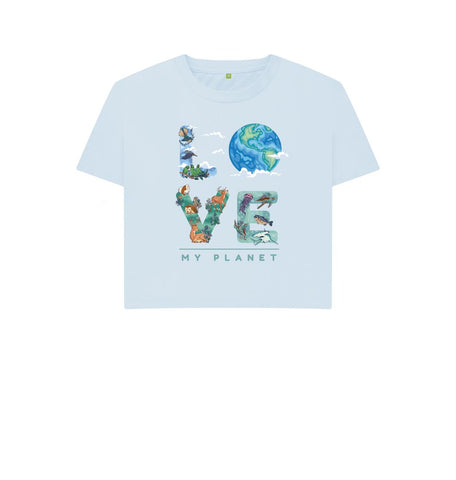Sky Blue Love My Planet Women's Boxy Tee