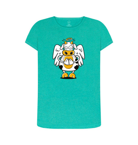 Seagrass Green Angelic Cow Women's Remill T-Shirt