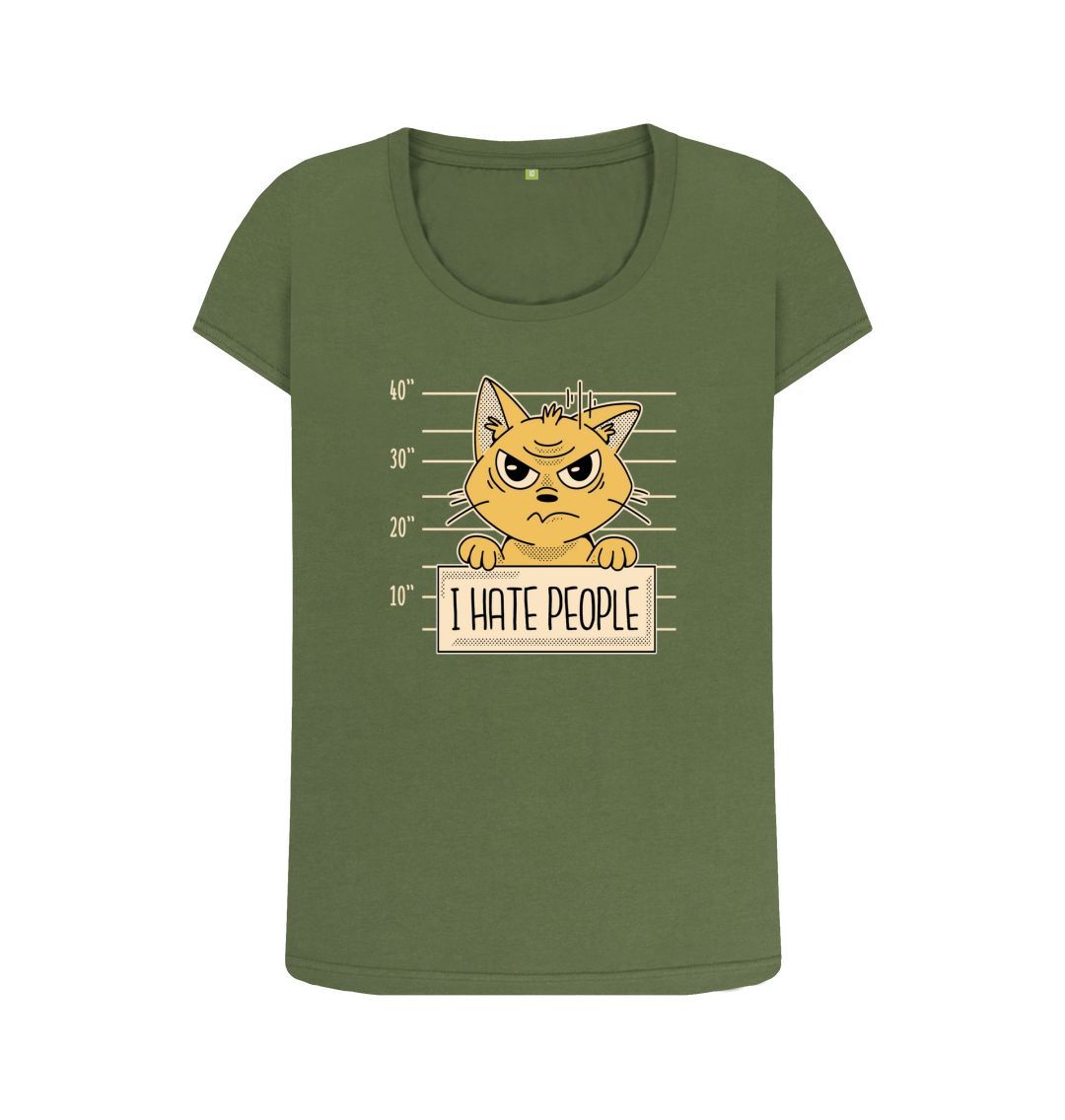 Khaki I Hate People Women's Scoop Neck T-Shirt