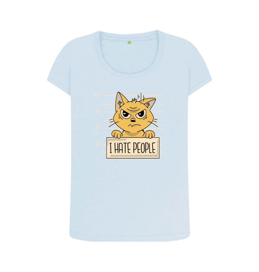 Sky Blue I Hate People Women's Scoop Neck T-Shirt