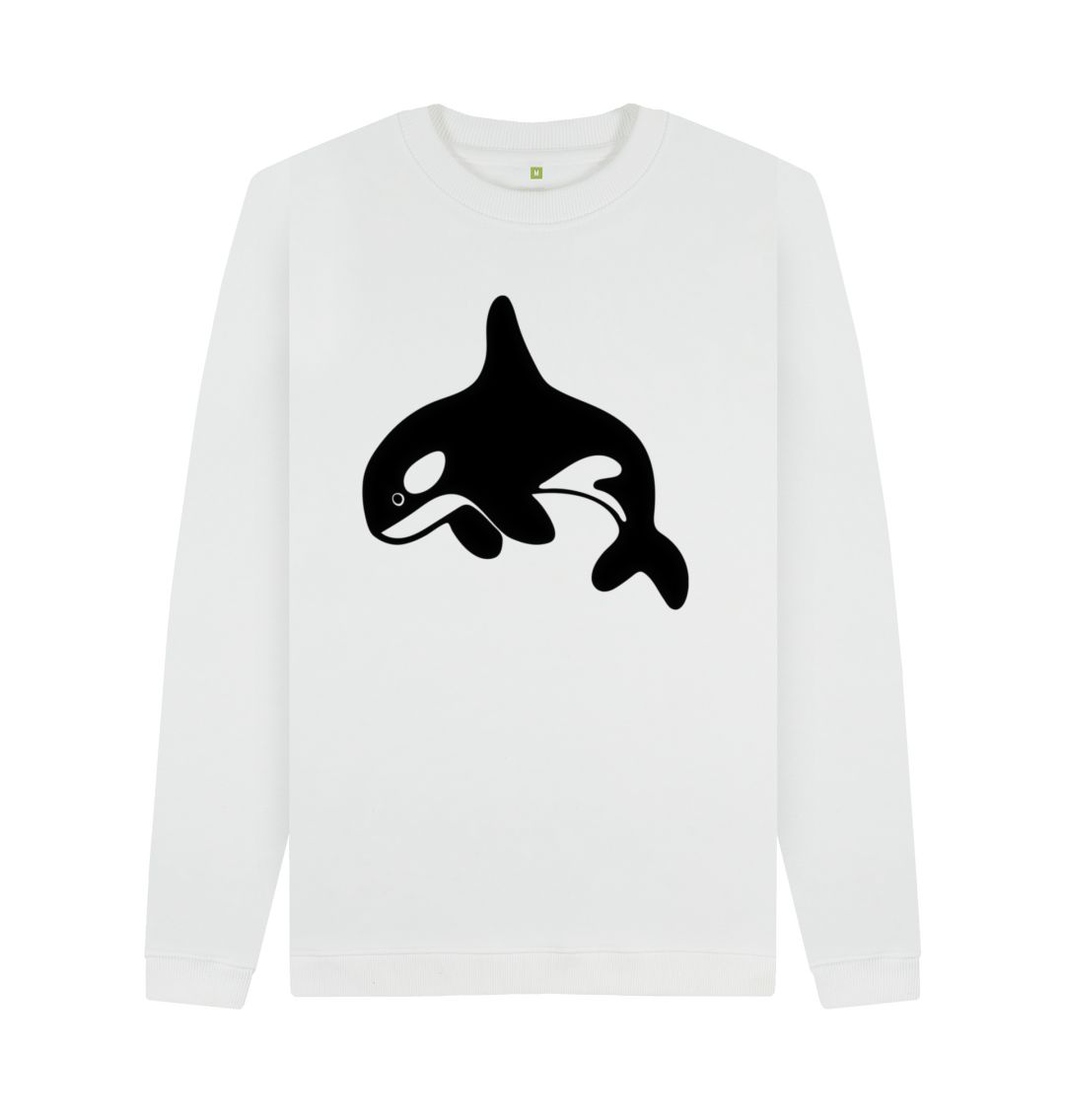 White Orca Men's Crew Neck Sweater