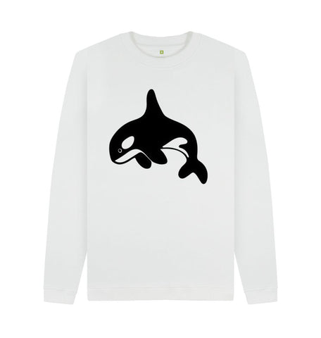 White Orca Men's Crew Neck Sweater
