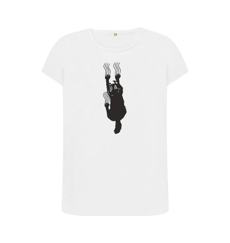 White Hang In There Cat Women's Crew Neck T-Shirt