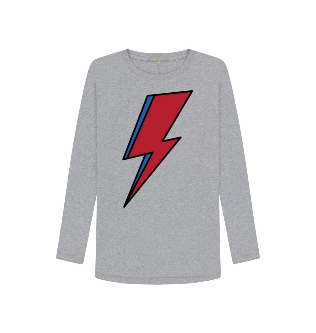 Athletic Grey Lightning Bolt Women's Long Sleeve T-Shirt