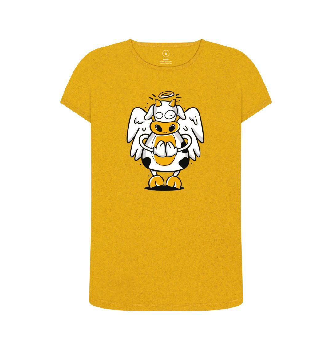 Sunflower Yellow Angelic Cow Women's Remill T-Shirt
