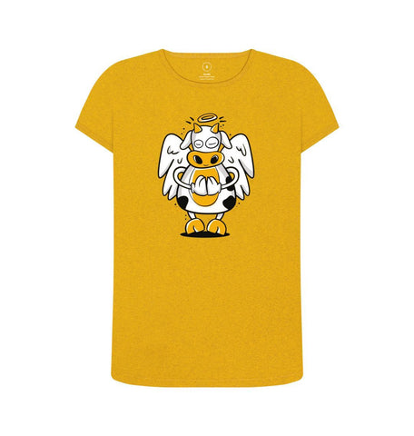 Sunflower Yellow Angelic Cow Women's Remill T-Shirt