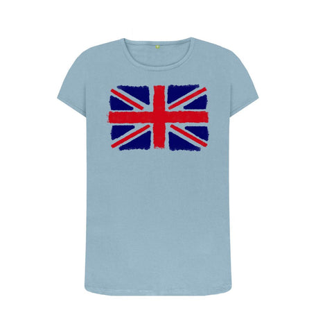 Stone Blue Union Jack Women's Crew Neck T-Shirt
