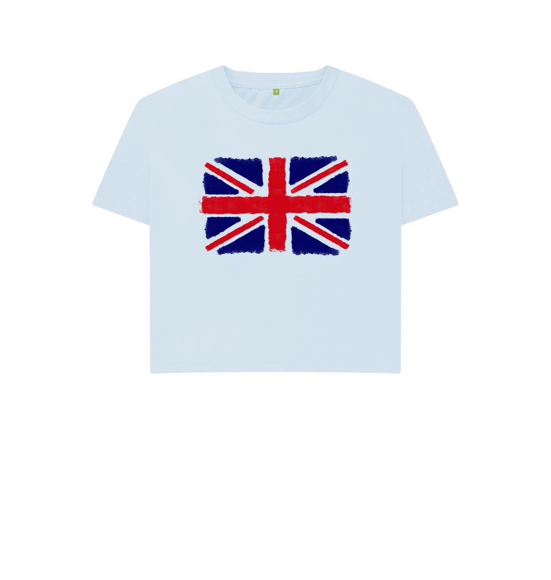 Sky Blue Union Jack Women's Boxy Tee