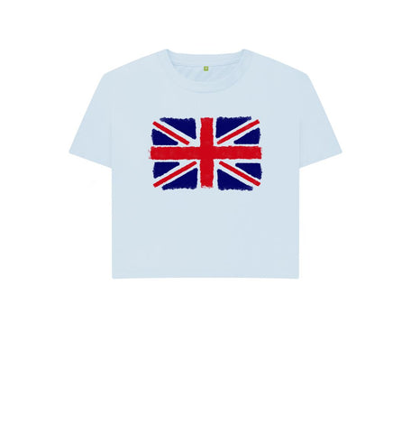 Sky Blue Union Jack Women's Boxy Tee