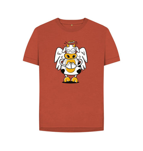 Rust Angelic Cow Women's Relaxed Fit Tee