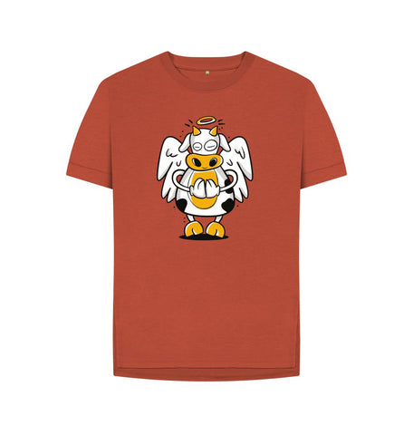 Rust Angelic Cow Women's Relaxed Fit Tee