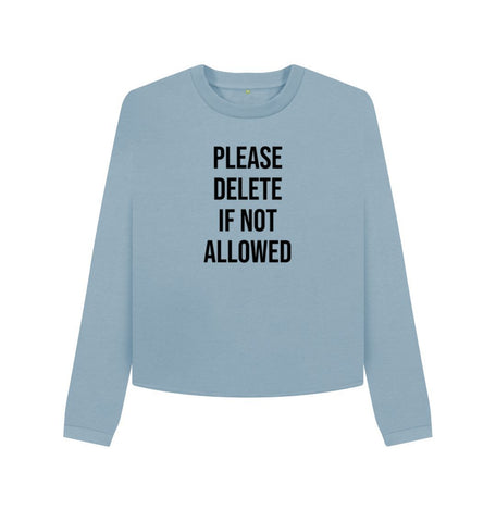 Stone Blue Please Delete Women's Boxy Jumper