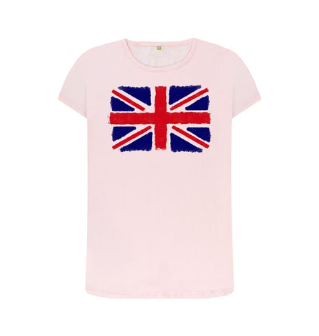 Pink Union Jack Women's Crew Neck T-Shirt