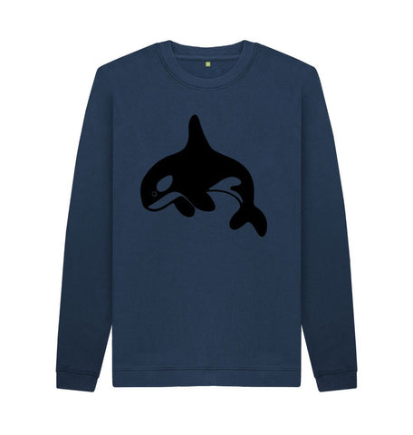 Navy Blue Orca Men's Crew Neck Sweater