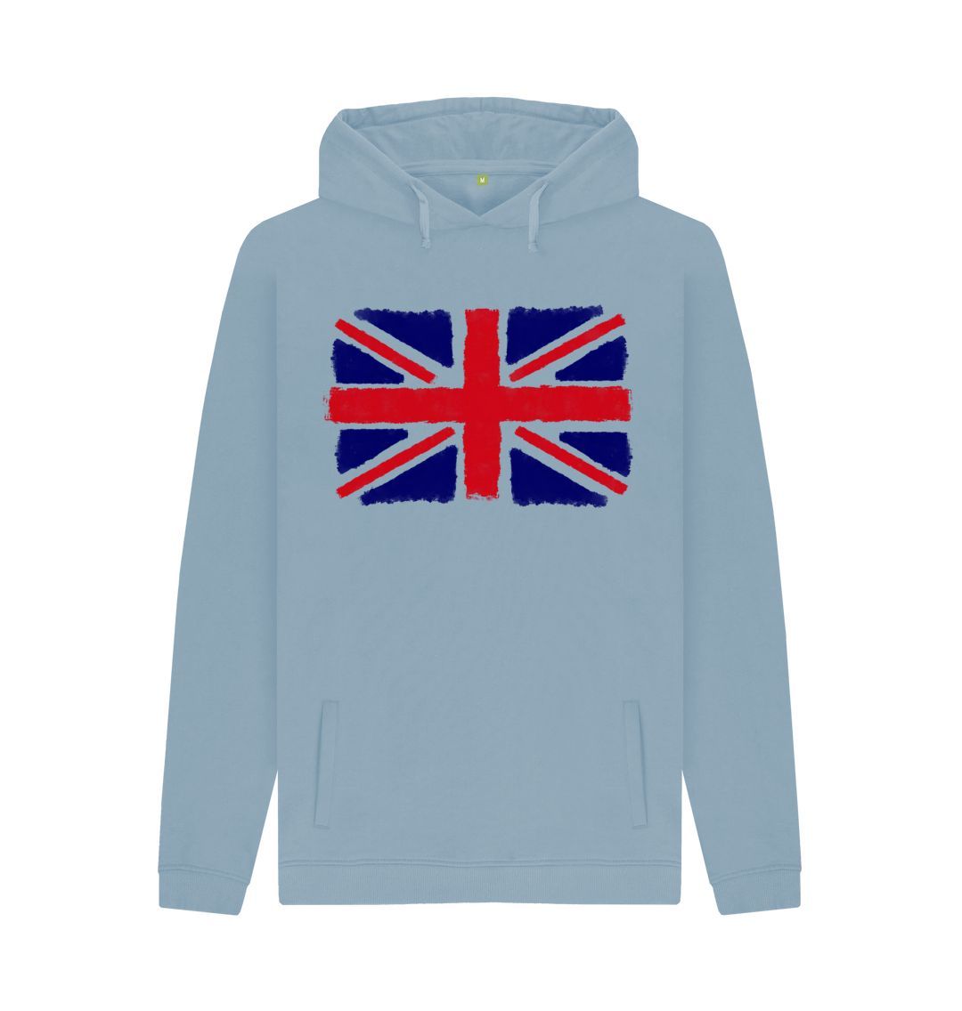 Stone Blue Union Jack Men's Pullover Hoodie