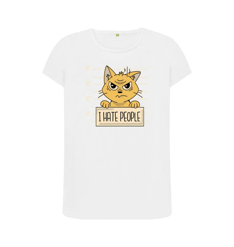 White I Hate People Women's Crew Neck T-Shirt