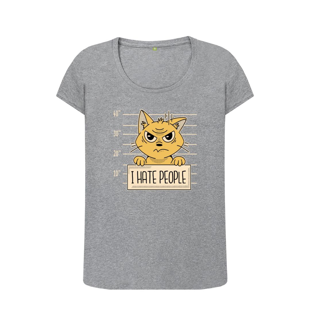 Athletic Grey I Hate People Women's Scoop Neck T-Shirt