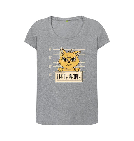Athletic Grey I Hate People Women's Scoop Neck T-Shirt