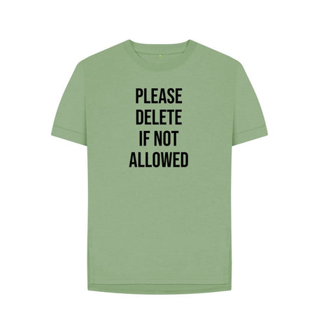 Sage Please Delete Women's Relaxed Fit Tee