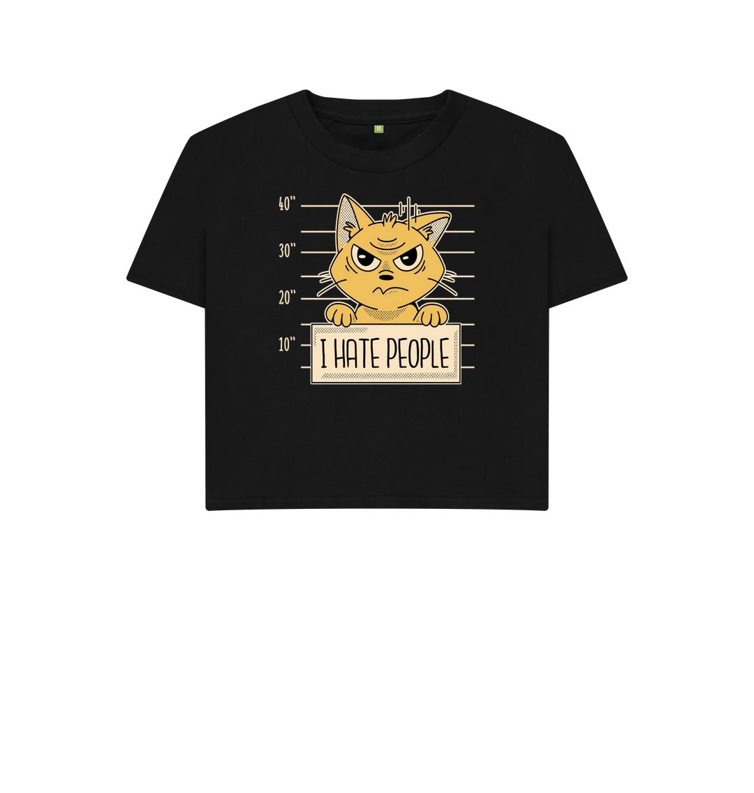 Black I Hate People Women's Boxy Tee