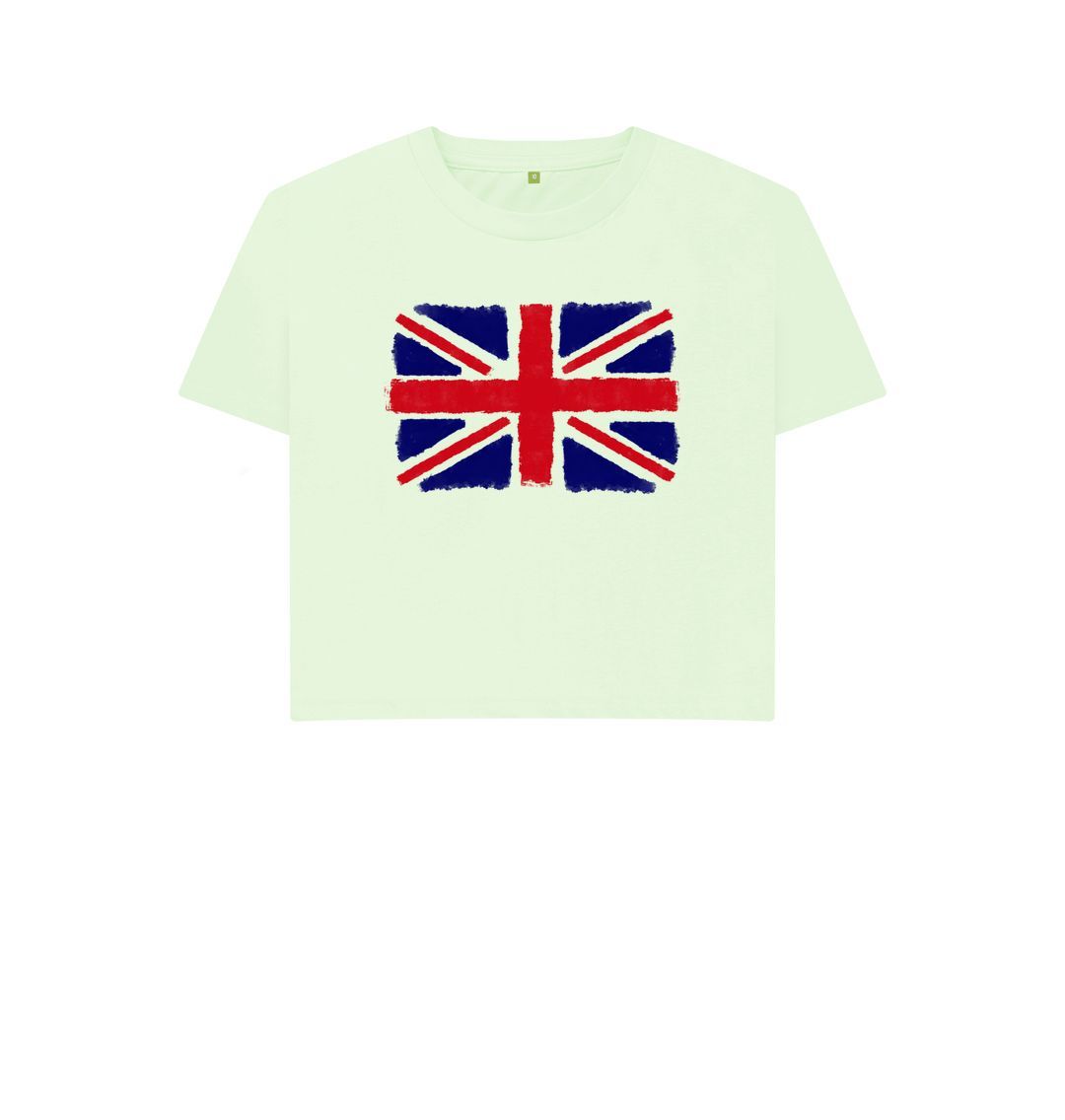 Pastel Green Union Jack Women's Boxy Tee