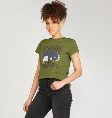 Penguins Hate Push-Ups Women's Crew Neck T-Shirt