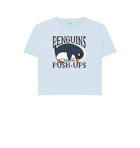 Sky Blue Penguins Hate Push-Ups Women's Boxy Tee
