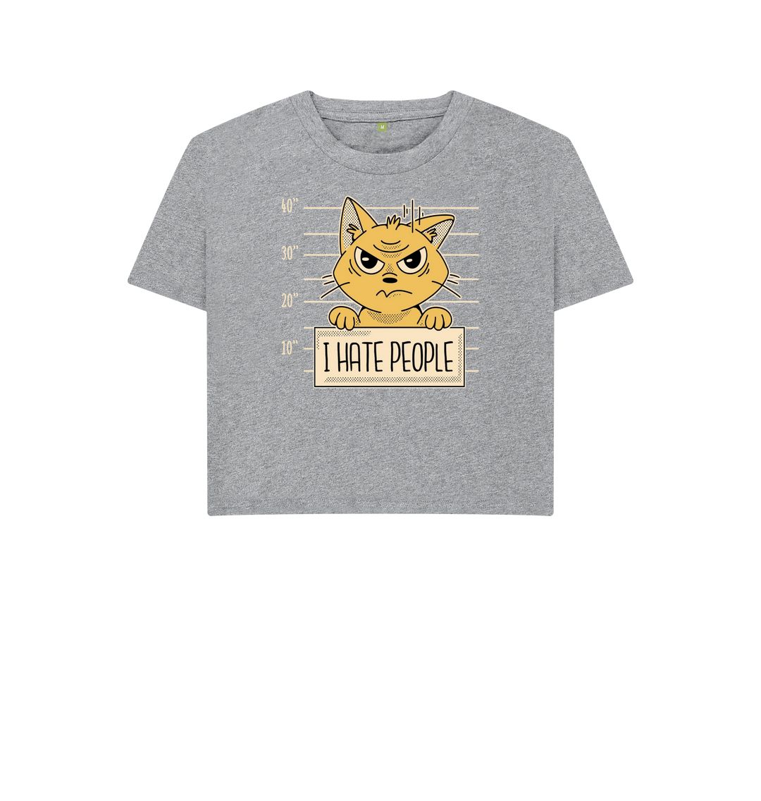 Athletic Grey I Hate People Women's Boxy Tee