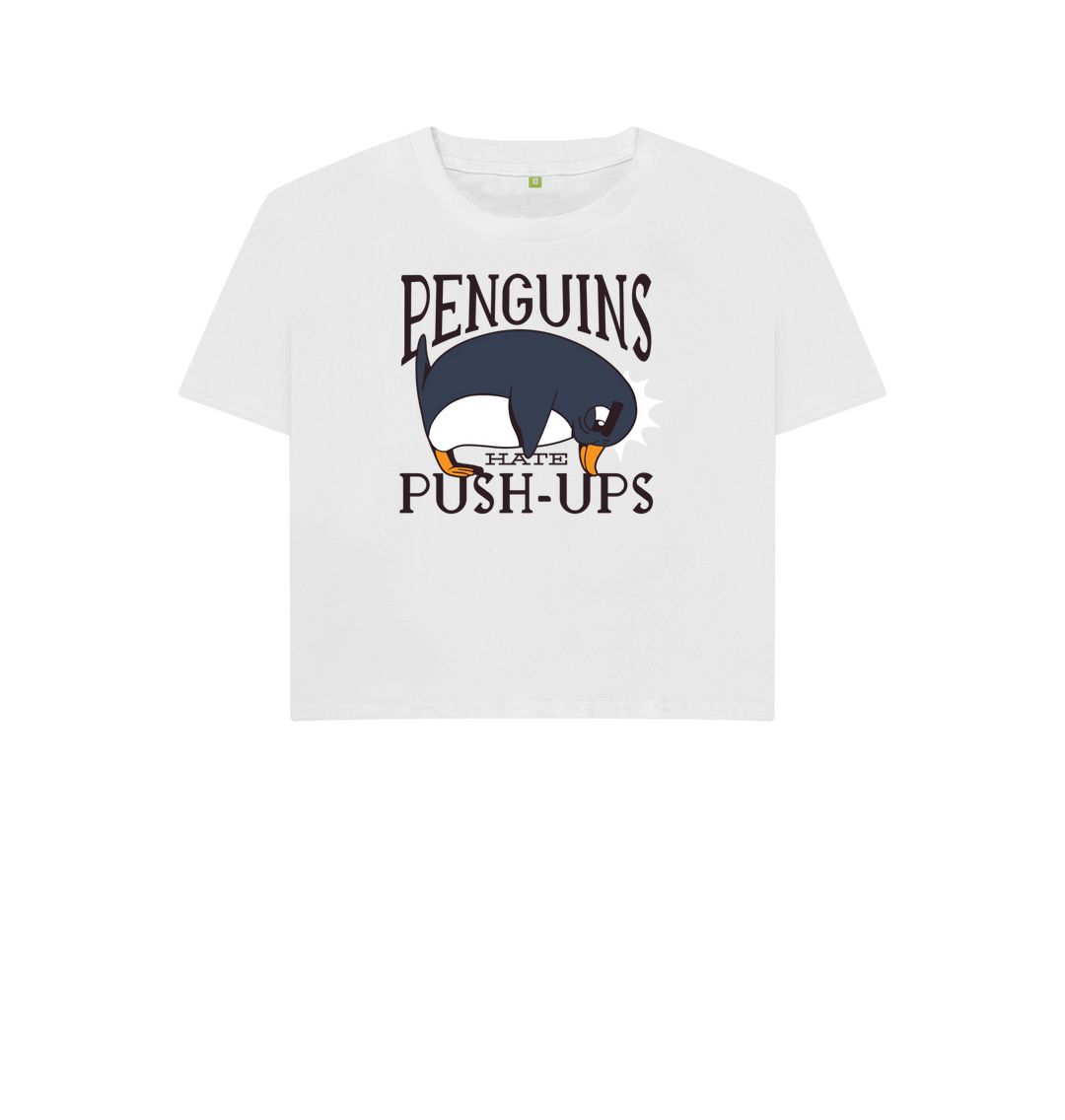 White Penguins Hate Push-Ups Women's Boxy Tee